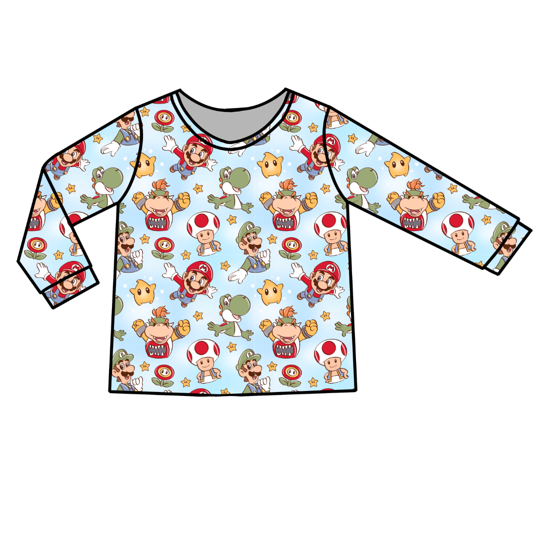 Dino Might Ruby Long Sleeve Bamboo Shirt - Pre Order