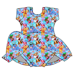 Holiday Hunny Charming Short Sleeve Skirted Leotard  - Bamboo - Pre Order - Christmas Special