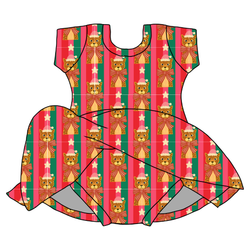 Festive & Fierce Charming Short Sleeve Skirted Leotard  - Bamboo - Pre Order - Christmas Special