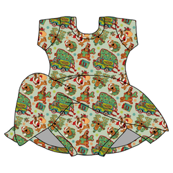 Christmas Mystery Charming Short Sleeve Skirted Leotard  - Bamboo - Pre Order - Christmas Special