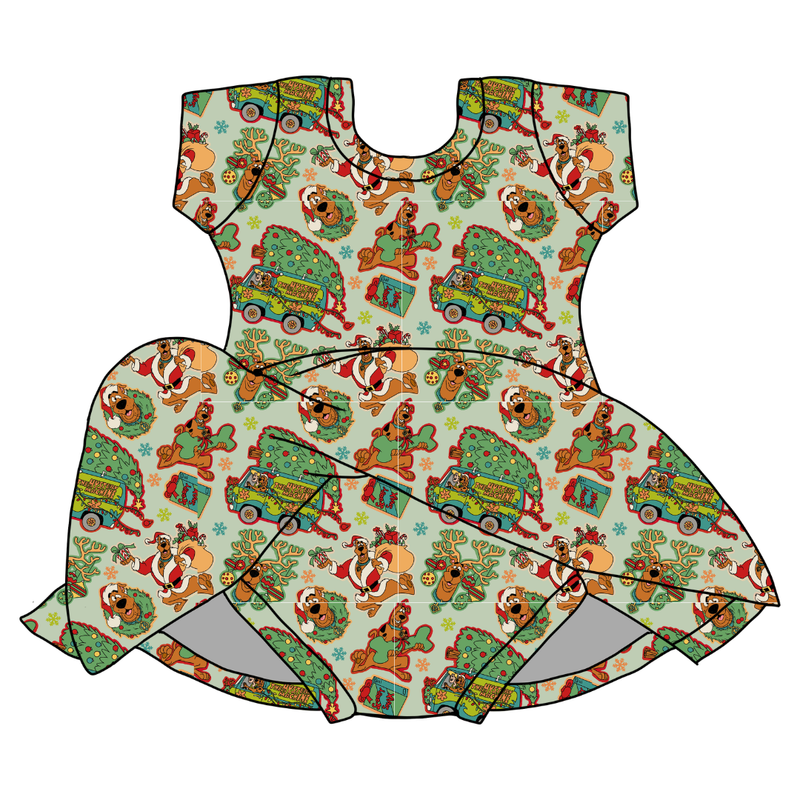 Christmas Mystery Charming Short Sleeve Skirted Leotard  - Bamboo - Pre Order - Christmas Special