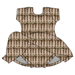 Camo Guard Charming Short Sleeve Skirted Leotard  - Bamboo - Pre Order - Christmas Special