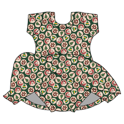 Christmas Cookies Charming Short Sleeve Skirted Leotard  - Bamboo - Pre Order - Christmas Special