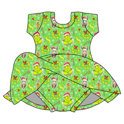 Swamp Bells Charming Short Sleeve Skirted Leotard  - Bamboo - Pre Order - Christmas Special