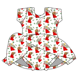 Under the Tree Charming Short Sleeve Skirted Leotard  - Bamboo - Pre Order - Christmas Special
