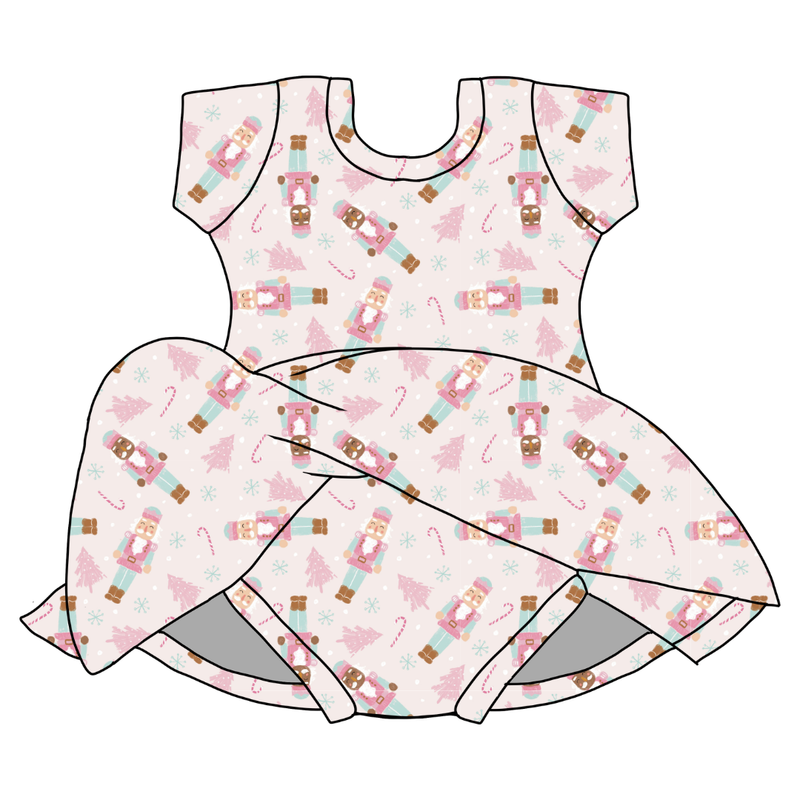 Sugarplum Charming Short Sleeve Skirted Leotard  - Bamboo - Pre Order - Christmas Special