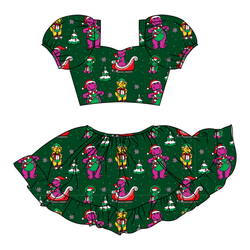 Dino Days of Christmas Starlet Skirt Set - Knit - Pre Order - Christmas Special