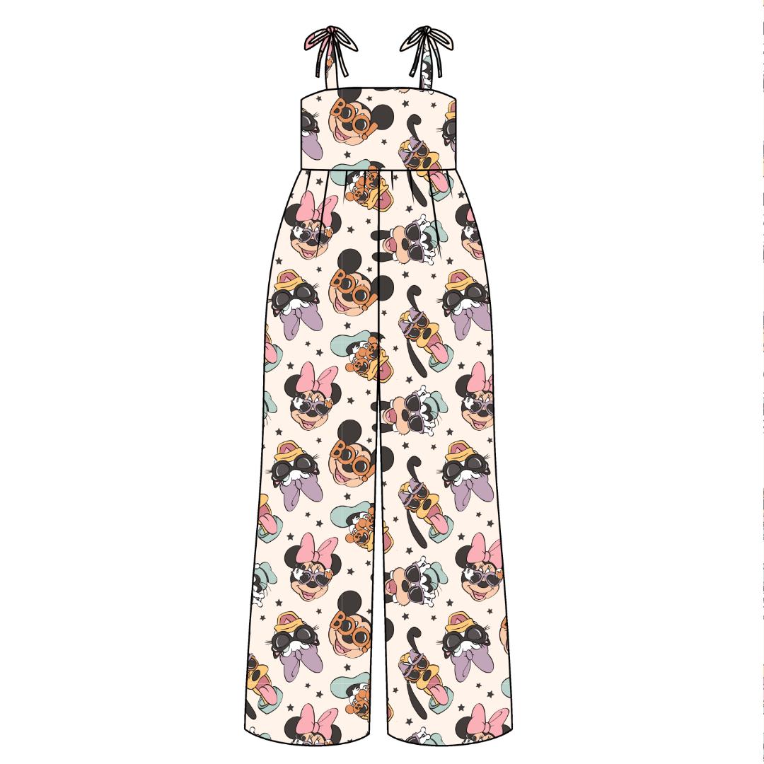 Spooky Cute Crew Rene Adult Shoulder Tie Jumpsuit Bamboo - Pre Order