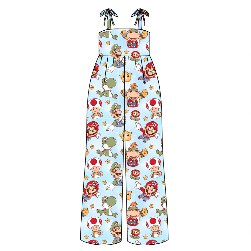 Dino Might Rene Adult Shoulder Tie Jumpsuit Bamboo - Pre Order