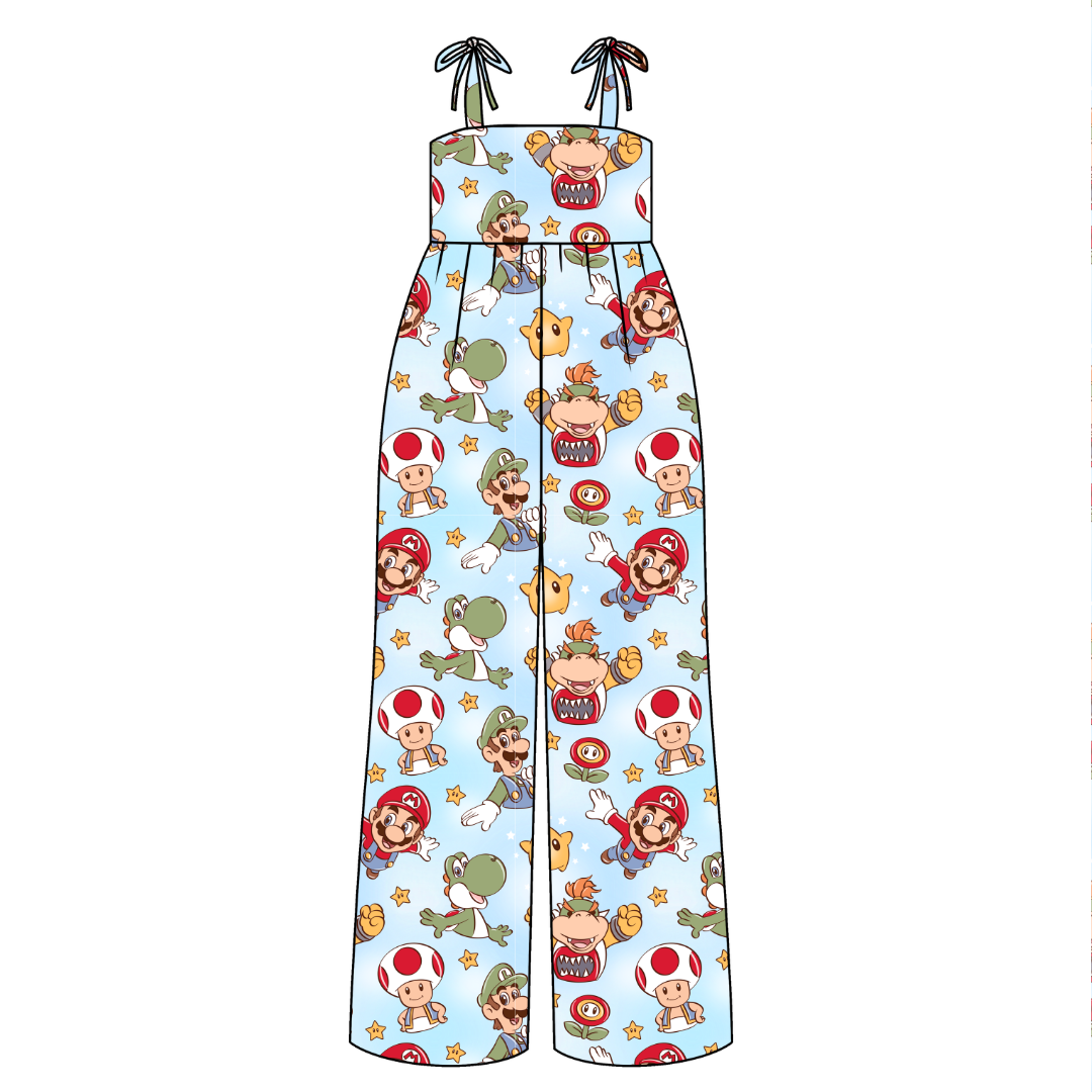 Dino Might Rene Adult Shoulder Tie Jumpsuit Bamboo - Pre Order