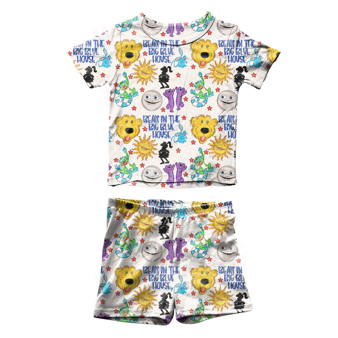 The Big House Fawn Short Sleeve Short Set Bamboo - PRE ORDER