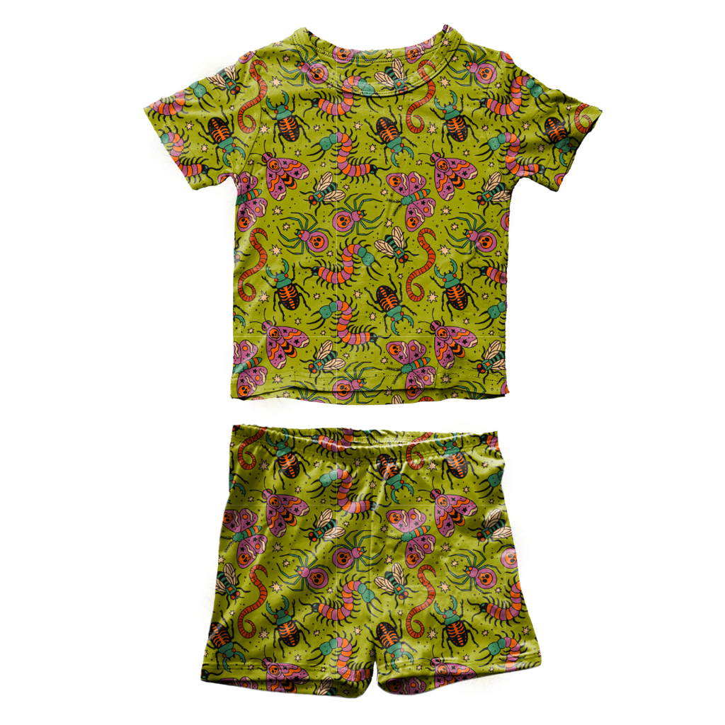 Creepy Crawly Fawn Short Sleeve Short Set Bamboo - PRE ORDER