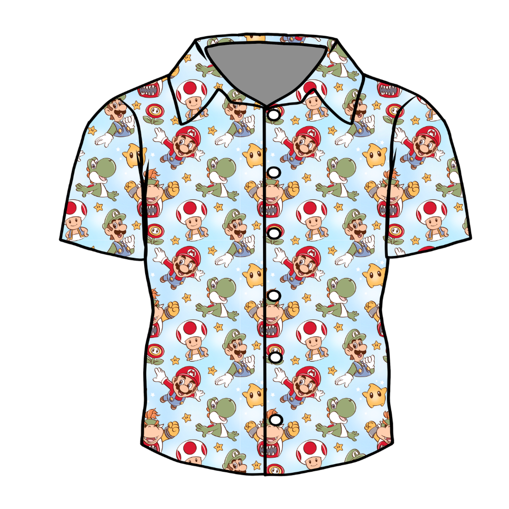Dino Might Twilight Men's Button Down Bamboo - Pre Order