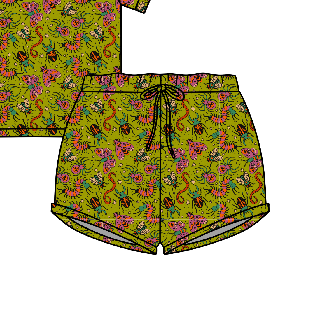 Creepy Crawly Jazzy Adult Pajama Bamboo Shorts - Pre Order