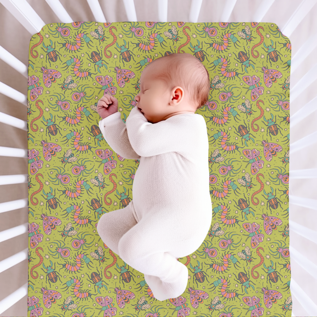 Creepy Crawly Fitted Sheet Bamboo - PRE ORDER