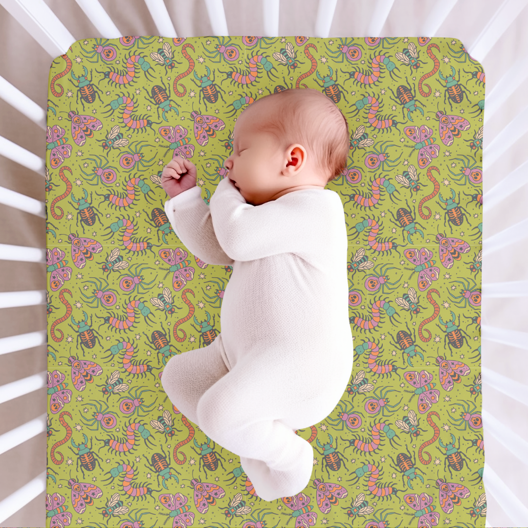 Creepy Crawly Fitted Sheet Bamboo - PRE ORDER