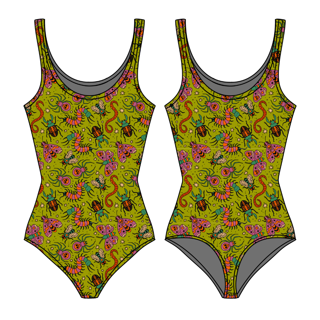 Creepy Crawly Sapphire Women's Bamboo Leotard - Pre Order