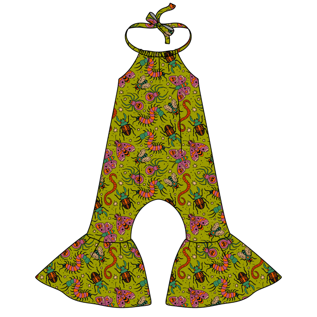 Creepy Crawly - Stardust Bellbottom Halter Romper Knit - PRE ORDER
