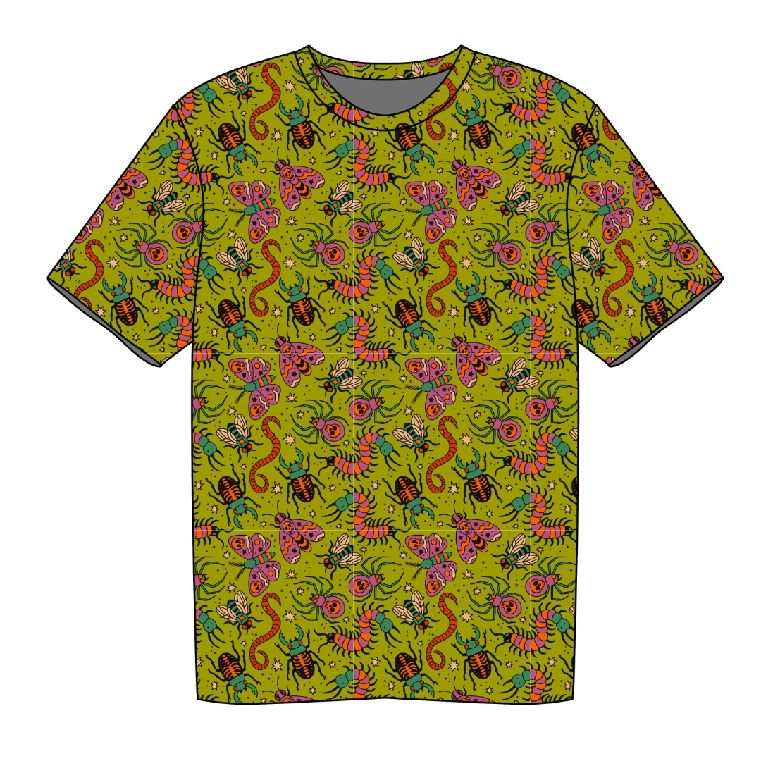 Creepy Crawly - Moss Short Sleeve Bamboo Shirt - PRE ORDER
