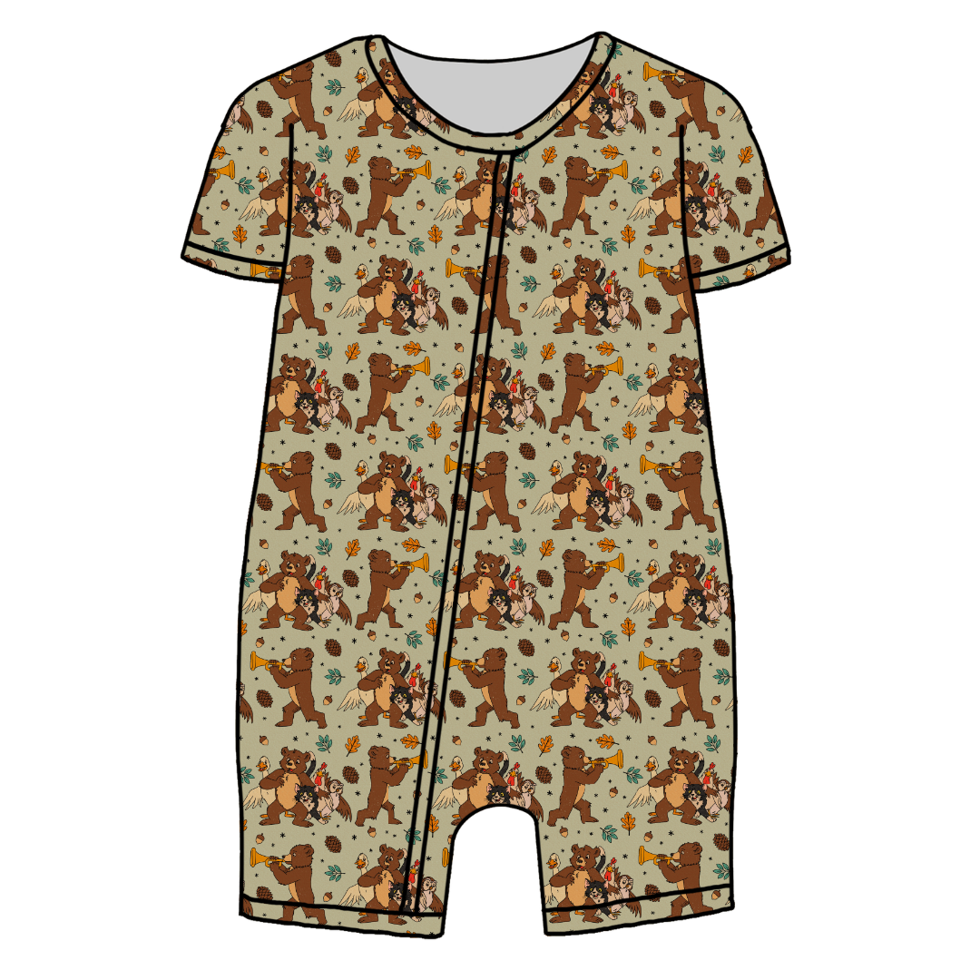 Woodland Melody Bliss Short Sleeve Zippy Bamboo - PRE ORDER