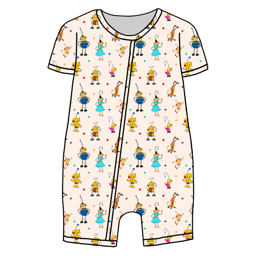Playtime Pals Bliss Short Sleeve Zippy Bamboo - PRE ORDER