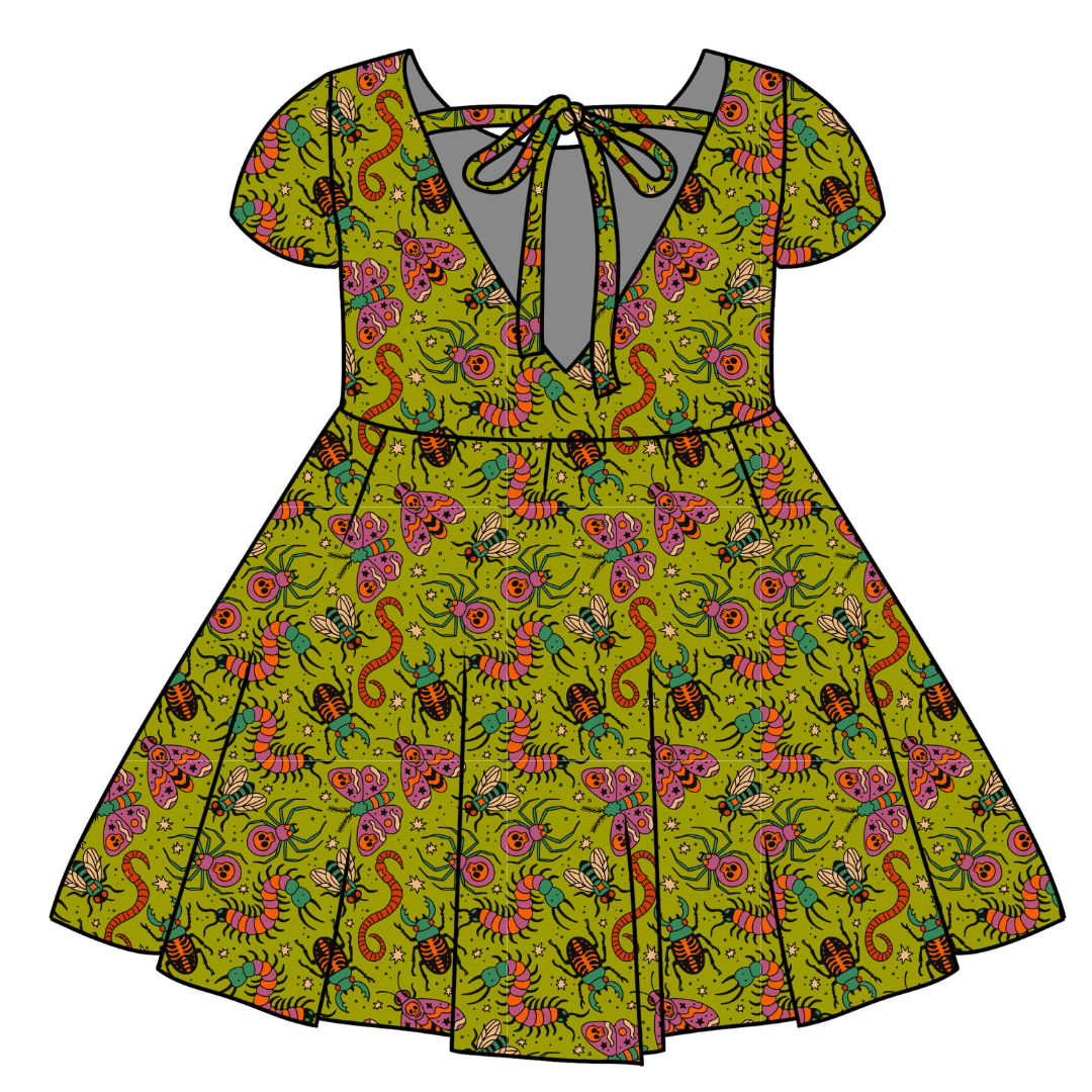 CREEPY CRAWLY - Honey Girl's Twirl Dress Bamboo - PRE ORDER
