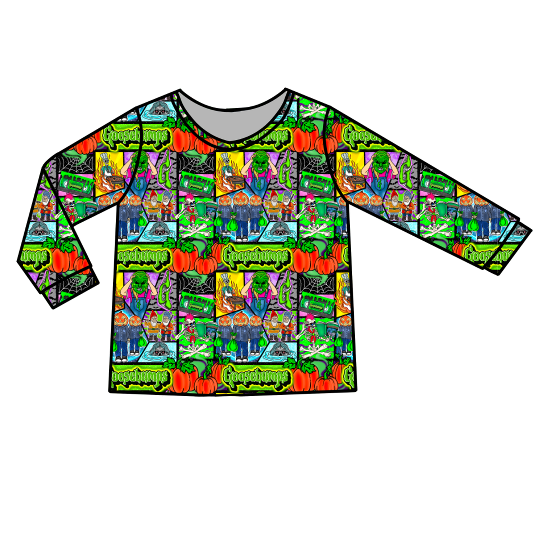 Bedtime Spooks Ruby Long Sleeve Bamboo Shirt - Pre Order