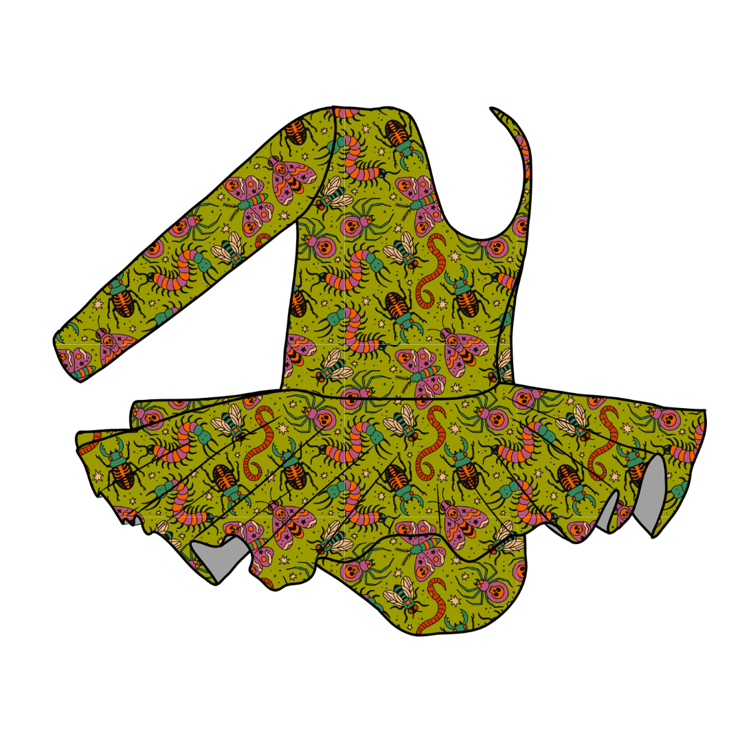 CREEPY CRAWLY - Grace Long Sleeve Skirted Leotard - PRE ORDER