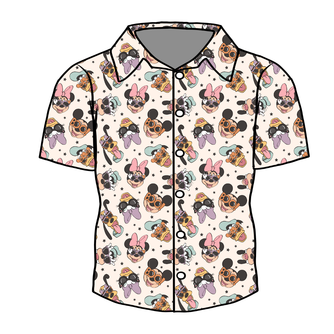 Spooky Cute Crew Twilight Men's Button Down Bamboo - Pre Order