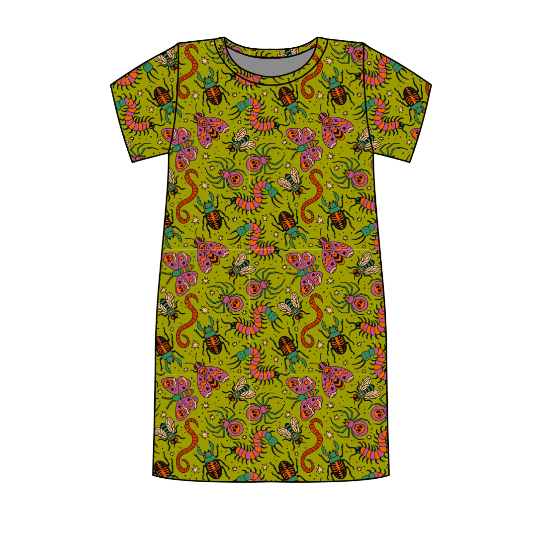 Creepy Crawly Poppy Oversized Sleep Shirt Bamboo - Pre Order