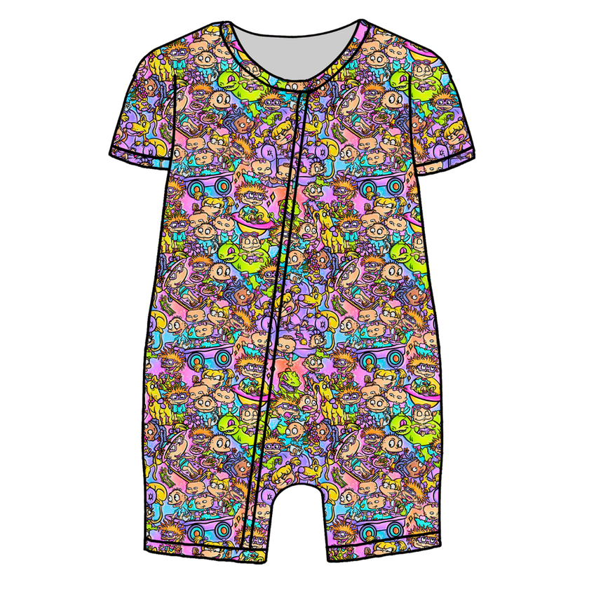 90's Playdate Bliss Short Sleeve Zippy Bamboo - PRE ORDER