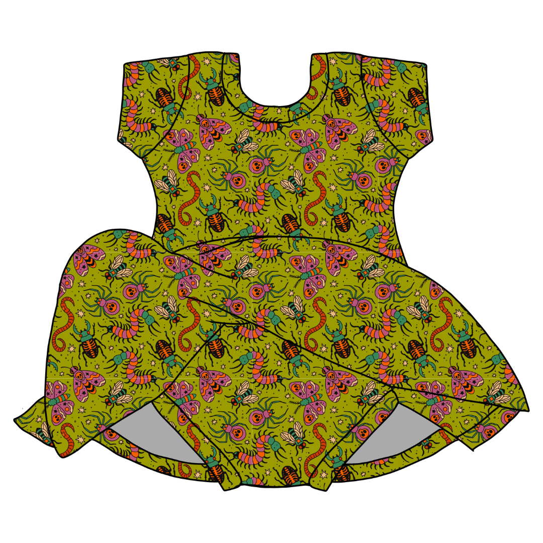 Creepy Crawly Charming Short Sleeve Skirted Leotard - PRE ORDER