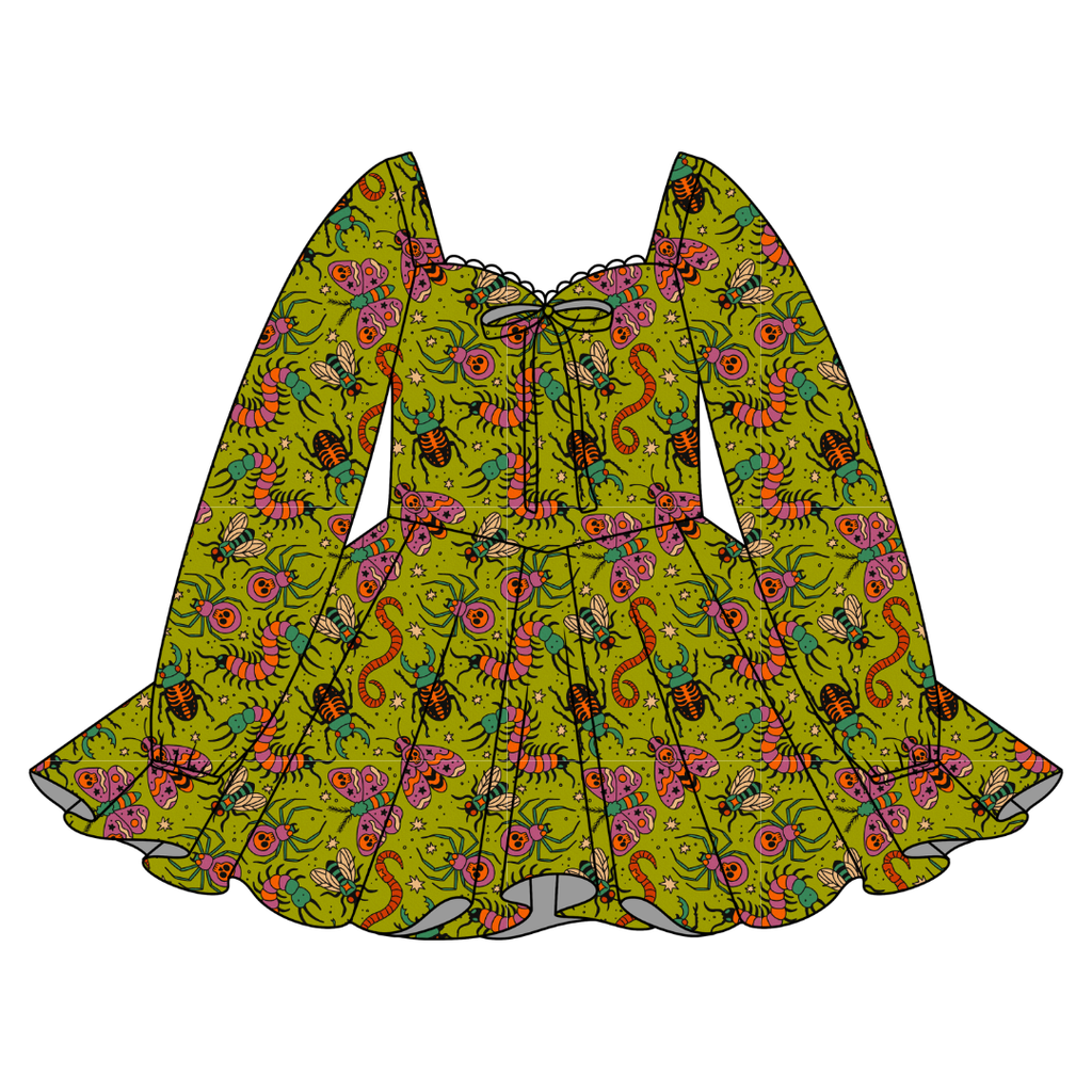 Creepy Crawly - Chloe Long Sleeve Sweetheart Dress Knit - PRE ORDER