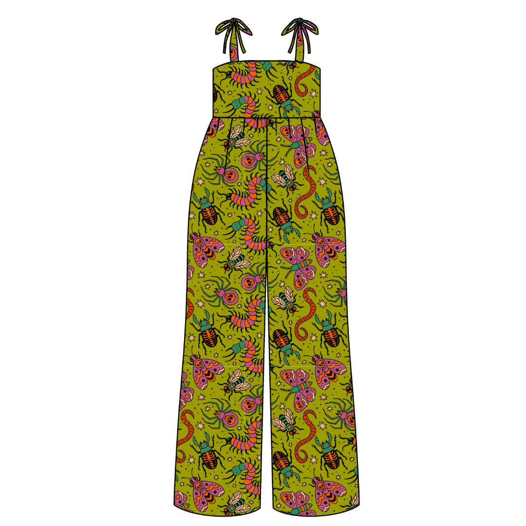 Creepy Crawly Rene Adult Shoulder Tie Jumpsuit Bamboo - Pre Order