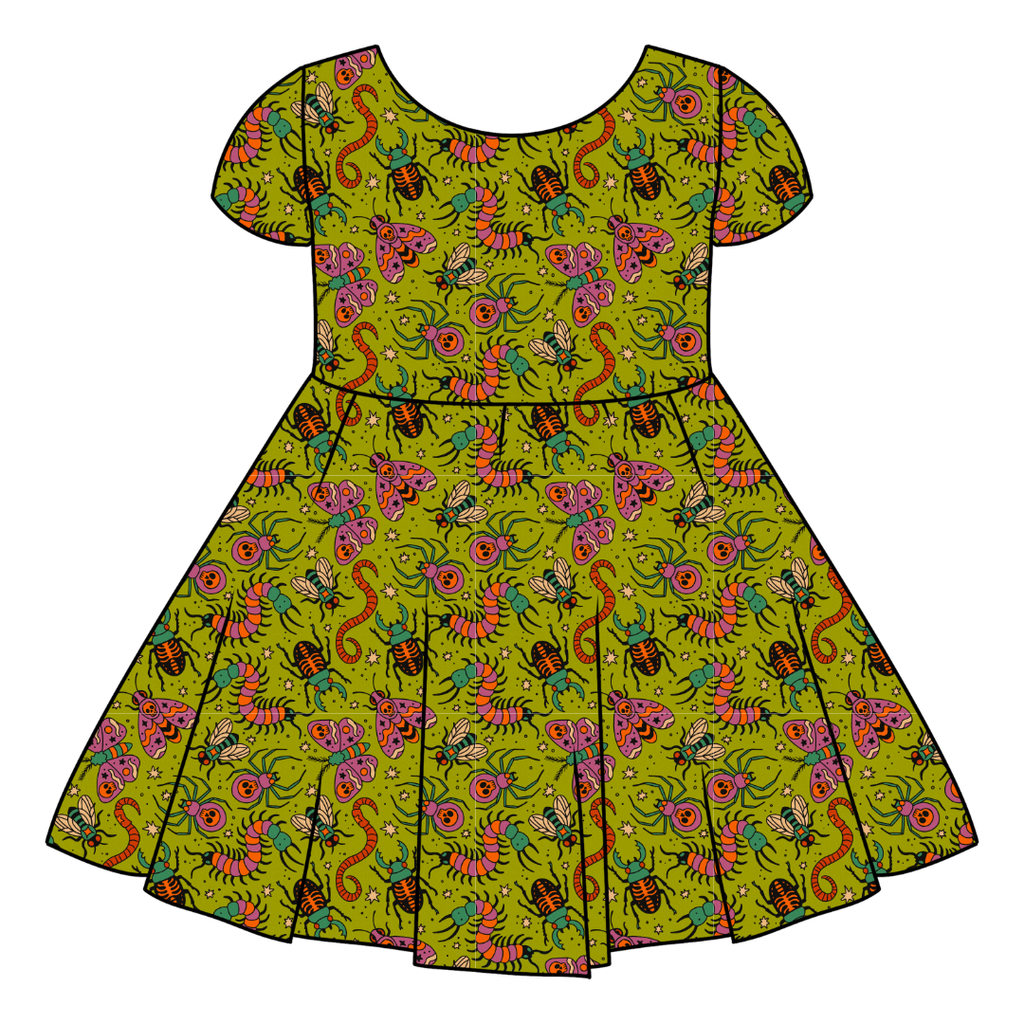 CREEPY CRAWLY - Honey Girl's Twirl Dress Bamboo - PRE ORDER