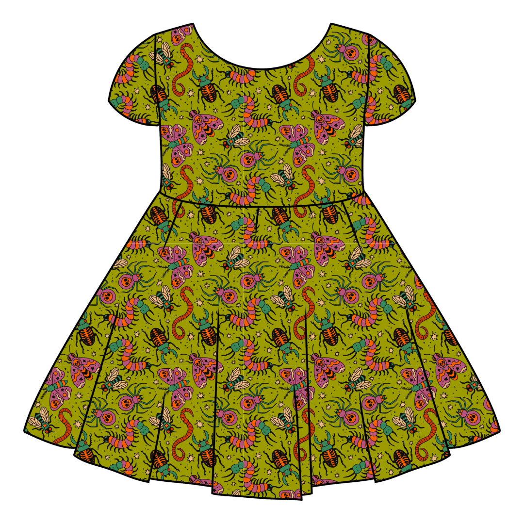 CREEPY CRAWLY - Honey Girl's Twirl Dress Bamboo - PRE ORDER