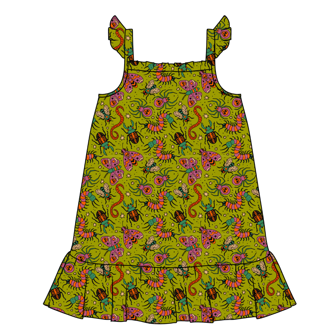 Creepy Crawly Honey Bamboo Sleeveless Nightgown - PRE ORDER