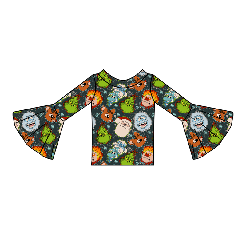 Classic Christmas Mischief Rosa Bell Sleeve Top - Knit - Pre Order - Christmas Special