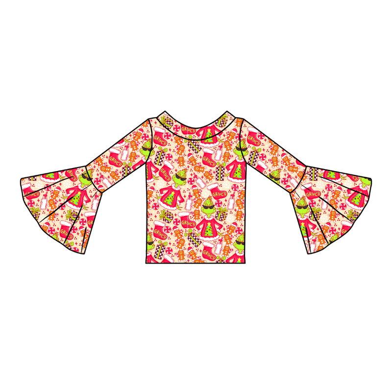 Baking Spirits Bright Rosa Bell Sleeve Top - Knit - Pre Order - Christmas Special