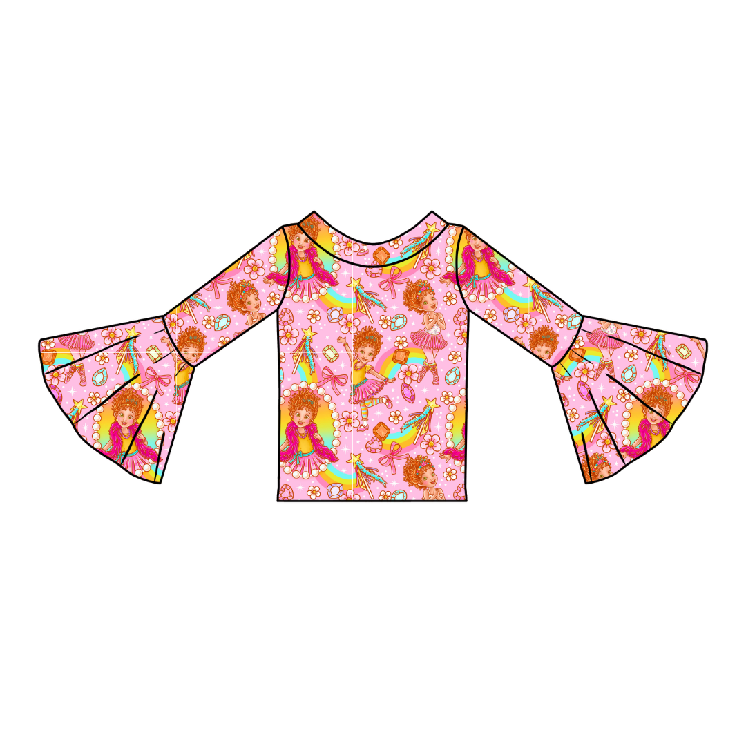 Fancy Schmancy Rosa Flare Top Bamboo - PRE ORDER