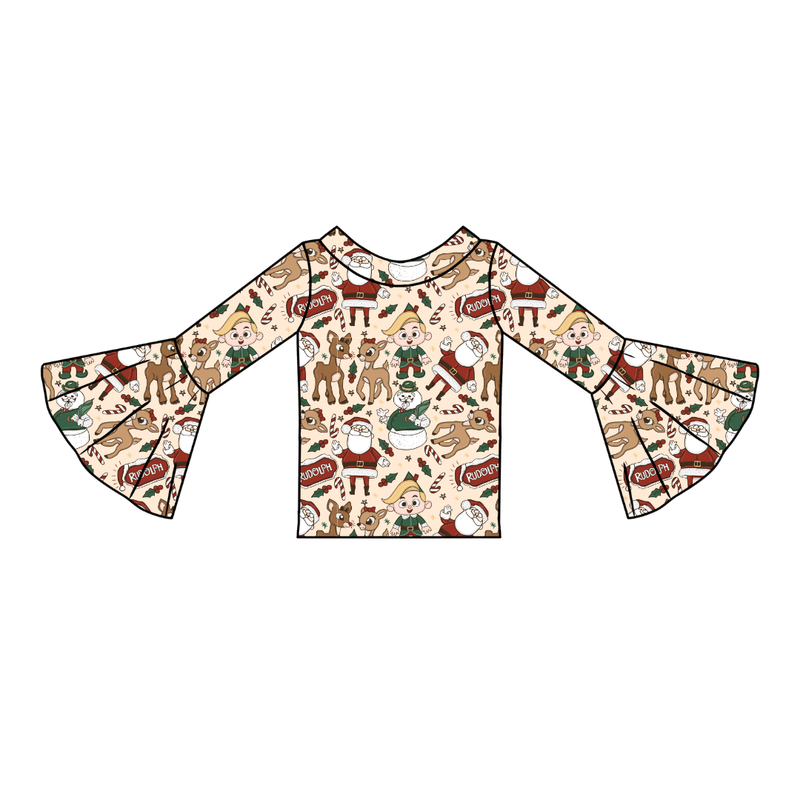 Red Nose Rosa Bell Sleeve Top - Knit - Pre Order - Christmas Special