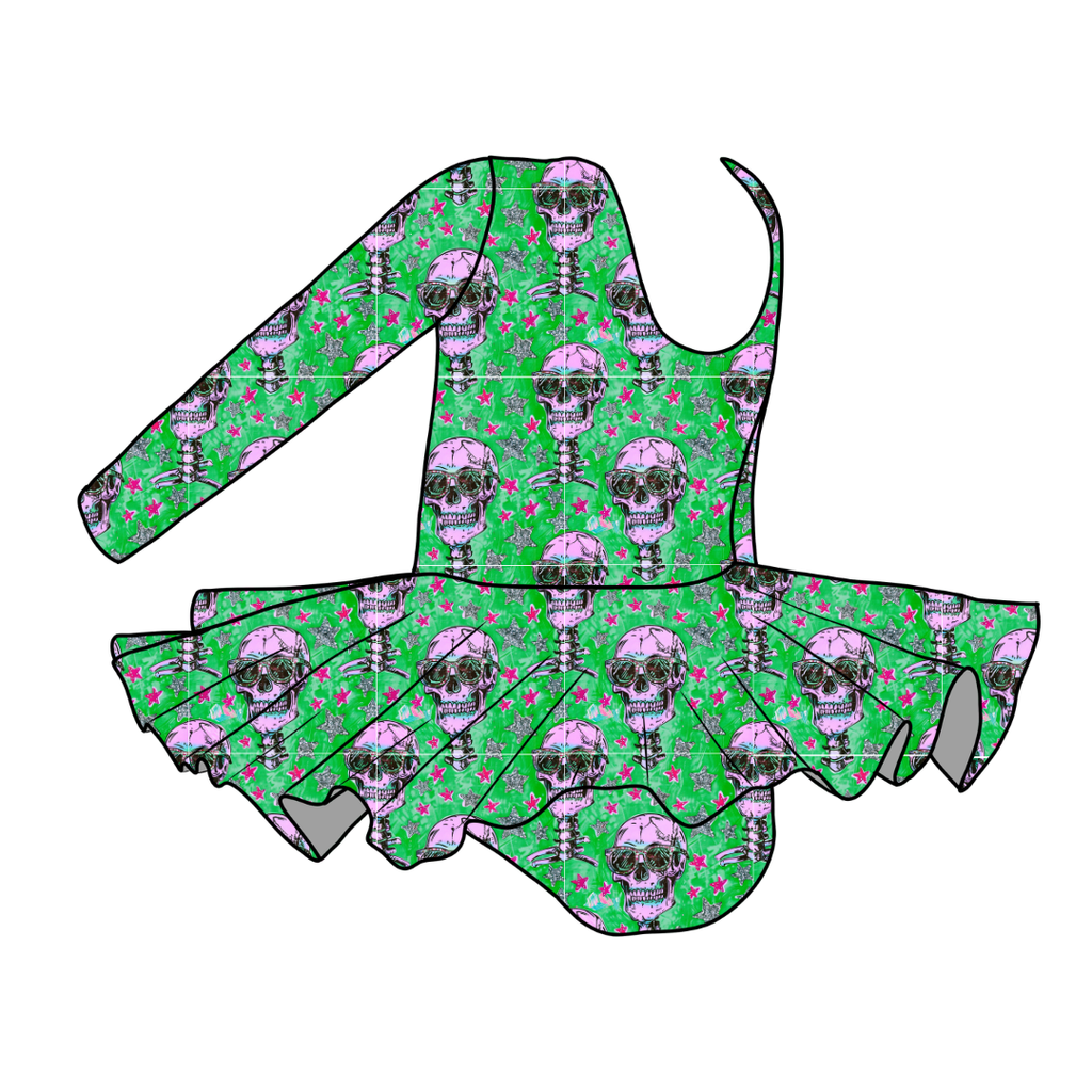 Bad to the Bone - Grace Long Sleeve Skirted Leo - Bamboo - Pre Order