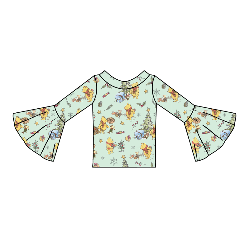 Woodland Christmas Wishes Rosa Bell Sleeve Top - Knit - Pre Order - Christmas Special