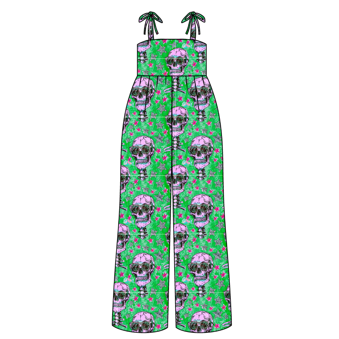 Bad 2 The Bone Rene Adult Shoulder Tie Jumpsuit Bamboo - Pre Order