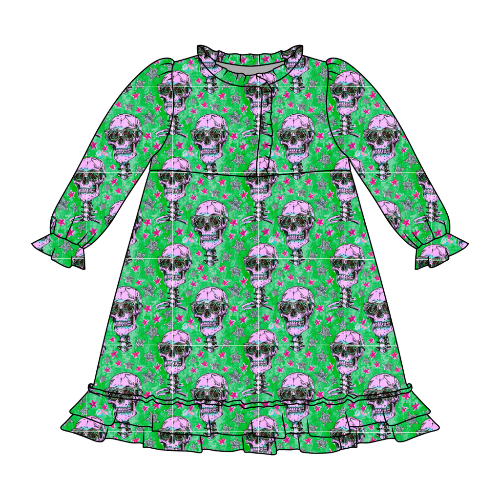 Bad 2 The Bone Emerald Bamboo Long Sleeve Lounge Dress - PRE ORDER