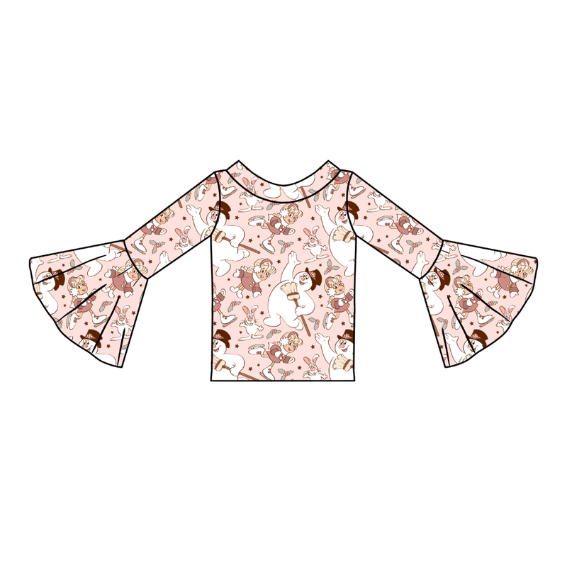 Jolly Snowman - Pink Rosa Bell Sleeve Top - Knit - Pre Order - Christmas Special