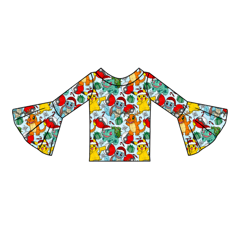 Gotta Catch Christmas Rosa Bell Sleeve Top - Knit - Pre Order - Christmas Special