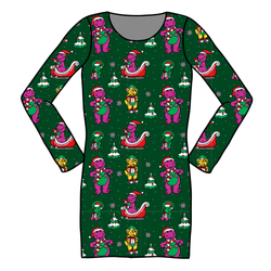 Dino Days of Christmas Abby Ribbed Dress - Knit - Pre Order - Christmas Special