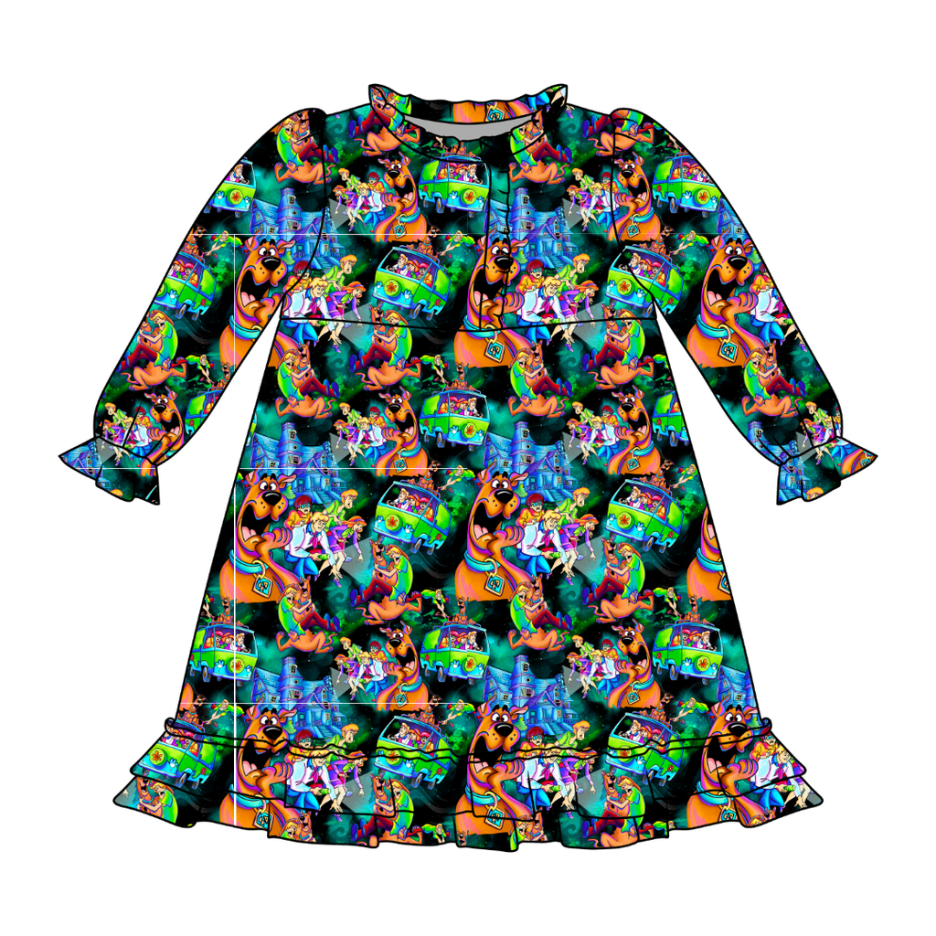 Mystery Emerald Bamboo Long Sleeve Lounge Dress - PRE ORDER