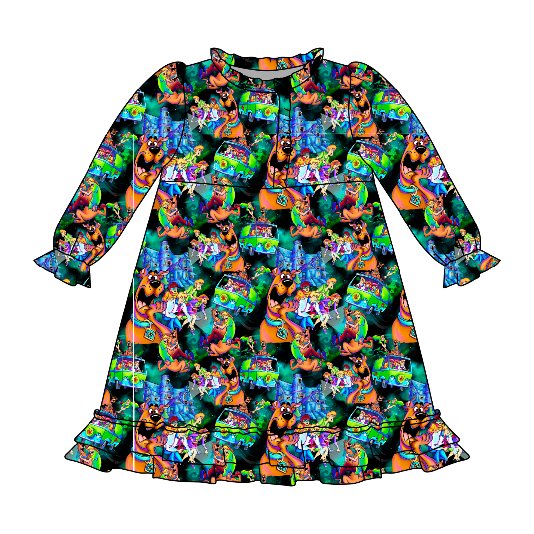 Mystery Emerald Bamboo Long Sleeve Lounge Dress - PRE ORDER